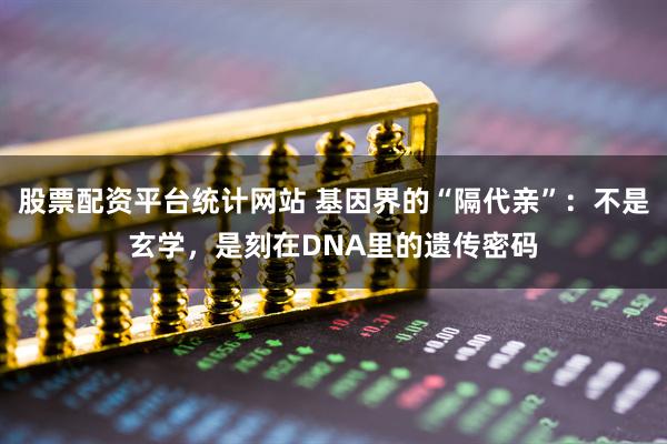 股票配资平台统计网站 基因界的“隔代亲”：不是玄学，是刻在DNA里的遗传密码